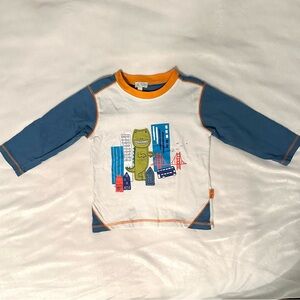 Le Top Dinosaur Monster City Raglan Shirt Baby Boy Long Sleeve Top 24M